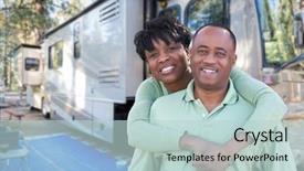  Presentation with african american - Audience pleasing PPT layouts consisting of rv travel - happy african american couple backdrop and a lemonade colored foreground
