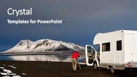  Presentation with mobile home - Slides featuring rv travel - photographer taking photos of beautiful background and a gray colored foreground