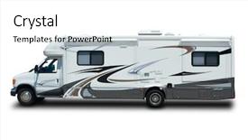  Presentation with vehicle - Amazing slides having rv travel - recreational vehicle backdrop and a white colored foreground