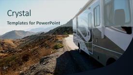  Presentation with roadside - Presentation featuring rv travel - roadside rv background and a lemonade colored foreground