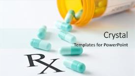  Presentation with prescription - Audience pleasing PPT layouts consisting of rx - prescription medicine and bottle backdrop and a sky blue colored foreground