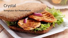  Presentation with chicken little chicks - Beautiful presentation design featuring rye bread - sandwich with grilled chicken backdrop and a lemonade colored foreground