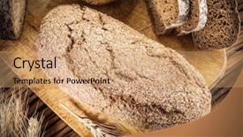  Presentation with bread - Beautiful presentation theme featuring rye-bread loaf backdrop and a  colored foreground