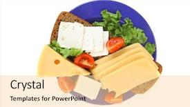  Presentation with blue cheese - Colorful presentation enhanced with rye bread on green backdrop and a blonde colored foreground
