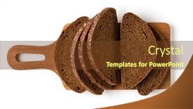 Presentation with gluten free bread on wooden - Beautiful PPT theme featuring rye-bread-slices-over-wooden backdrop and a tawny brown colored foreground