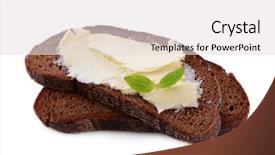  Presentation with religious bread and wine holy - Audience pleasing PPT layouts consisting of rye bread with butter backdrop and a sky blue colored foreground