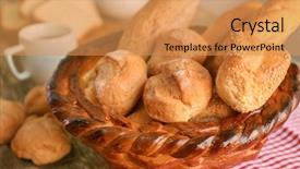  Presentation with pandemic bread - Presentation theme consisting of rye dough - braided bread basket with delicious background and a yellow colored foreground