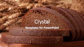  Presentation with bread life - PPT theme consisting of rye ears still life background and a tawny brown colored foreground