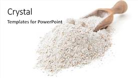  Presentation with flour - PPT theme with rye flour in scoop background and a white colored foreground