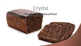  Presentation with bread - Colorful presentation theme enhanced with rye-malt-bread-sliced-isolated backdrop and a white colored foreground