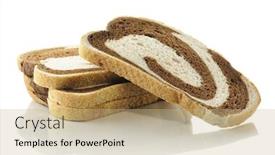  Presentation with bread - Presentation consisting of rye swirl bread background and a coral colored foreground