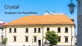  Presentation with old - Slide set enhanced with rynek-of-old-town-lublin background and a light blue colored foreground