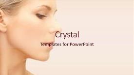  Presentation with pink beauty - Audience pleasing presentation theme consisting of young woman face over pink backdrop and a lemonade colored foreground