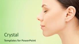  Presentation with green beauty - Presentation design enhanced with rhinoplasty - health people and beauty concept background and a soft green colored foreground