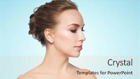  Presentation with plastic surgery - PPT layouts enhanced with health people plastic surgery and beauty concept - beautiful young woman face over blue background background and a lemonade colored foreground