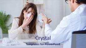  Presentation with nose - Audience pleasing PPT layouts consisting of broken mirror - male doctor talking to patient backdrop and a sky blue colored foreground