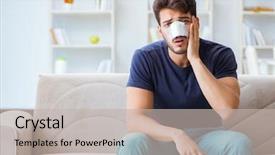  Presentation with plastic surgery - Audience pleasing theme consisting of young man recovering healing backdrop and a mint green colored foreground