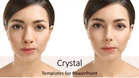  Presentation with rhinoplasty - Amazing slide set having comparative results - young woman backdrop and a coral colored foreground