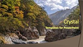  Presentation with panorama from bryce canyon national - Slides with ryuyo gorge canyon national park background and a tawny brown colored foreground