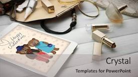  Presentation with look - Amazing presentation theme having logo s - composition of woman's fashion look backdrop and a light gray colored foreground