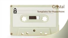  Presentation with cassette - Theme featuring 70 s - early 70's cassette tape isolated background and a cream colored foreground