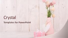  Presentation with bud - PPT theme with bud s - flowers composition for valentine's mother's background and a sky blue colored foreground