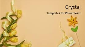  Presentation with romantic gift - Amazing slide set having s - fresh bouquet of yellow tulips backdrop and a lemonade colored foreground