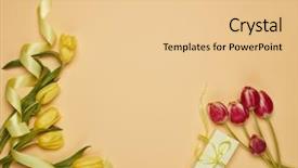  Presentation with romantic gift - Audience pleasing PPT theme consisting of s - fresh bouquet of yellow backdrop and a lemonade colored foreground