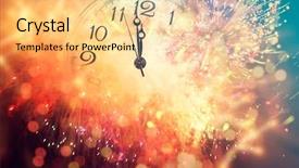  Presentation with new year - Beautiful theme featuring congrat s - new year's at midnight backdrop and a  colored foreground
