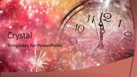  Presentation with new year - Slide deck featuring congrat s - new year's at midnight background and a  colored foreground