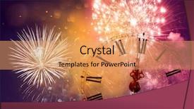  Presentation with new year - Cool new theme with congrat s - new year's at midnight backdrop and a  colored foreground