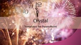  Presentation with new year - Colorful PPT theme enhanced with congrat s - new year's at midnight backdrop and a  colored foreground