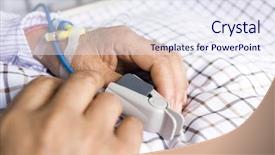  Presentation with moving patient to hospital bed - Cool new PPT theme with iv s - patient's hand on the bed backdrop and a  colored foreground