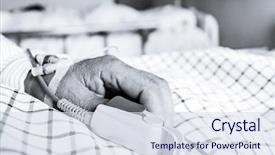  Presentation with moving patient to hospital bed - Beautiful slide set featuring iv s - patient's hand on the bed backdrop and a  colored foreground