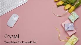  Presentation with pink wedding - Beautiful PPT layouts featuring s - shopping trolley gift boxes tulips backdrop and a coral colored foreground