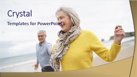  Presentation with rain forest walk way - Audience pleasing PPT theme consisting of 70 s - vibrant senior woman holding husband's backdrop and a sky blue colored foreground