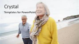  Presentation with rain forest walk way - Cool new slides with 70 s - vibrant senior woman holding husband's backdrop and a sky blue colored foreground