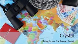  Presentation with compass map - Slides featuring s accessories on world map background and a light blue colored foreground