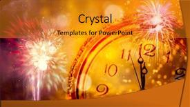  Presentation with new year streamer - Audience pleasing slides consisting of s at midnight - old clock backdrop and a gold colored foreground