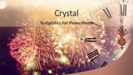  Presentation with old vs new - Audience pleasing PPT theme consisting of s at midnight - old clock backdrop and a lemonade colored foreground