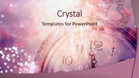  Presentation with new year - Slide set featuring s at midnight - old clock background and a lemonade colored foreground