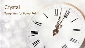  Presentation with chinese new years - Beautiful PPT theme featuring s at midnight - old clock backdrop and a cream colored foreground