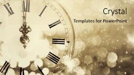  Presentation with new year - Audience pleasing slide set consisting of s at midnight - old clock backdrop and a lemonade colored foreground
