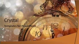  Presentation with new year - Cool new presentation theme with s at midnight - old clock backdrop and a coral colored foreground