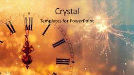  Presentation with golden lights - Presentation design consisting of s at midnight - old clock background and a yellow colored foreground