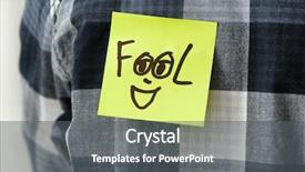  Presentation with note - Theme featuring s back closeup 1st april background and a gray colored foreground