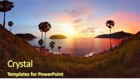  Presentation with palm beach - Theme consisting of nai harn's beach area background and a tawny brown colored foreground