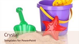 Presentation with sand play - Cool new theme with s beach toys and sand backdrop and a lemonade colored foreground