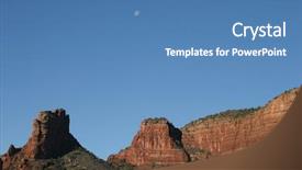  Presentation with night sky nighttime moon - Beautiful presentation theme featuring s beautiful red rock mountian backdrop and a teal colored foreground