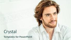  Presentation with sexy - Presentation theme having s beauty fashion model hair background and a sky blue colored foreground